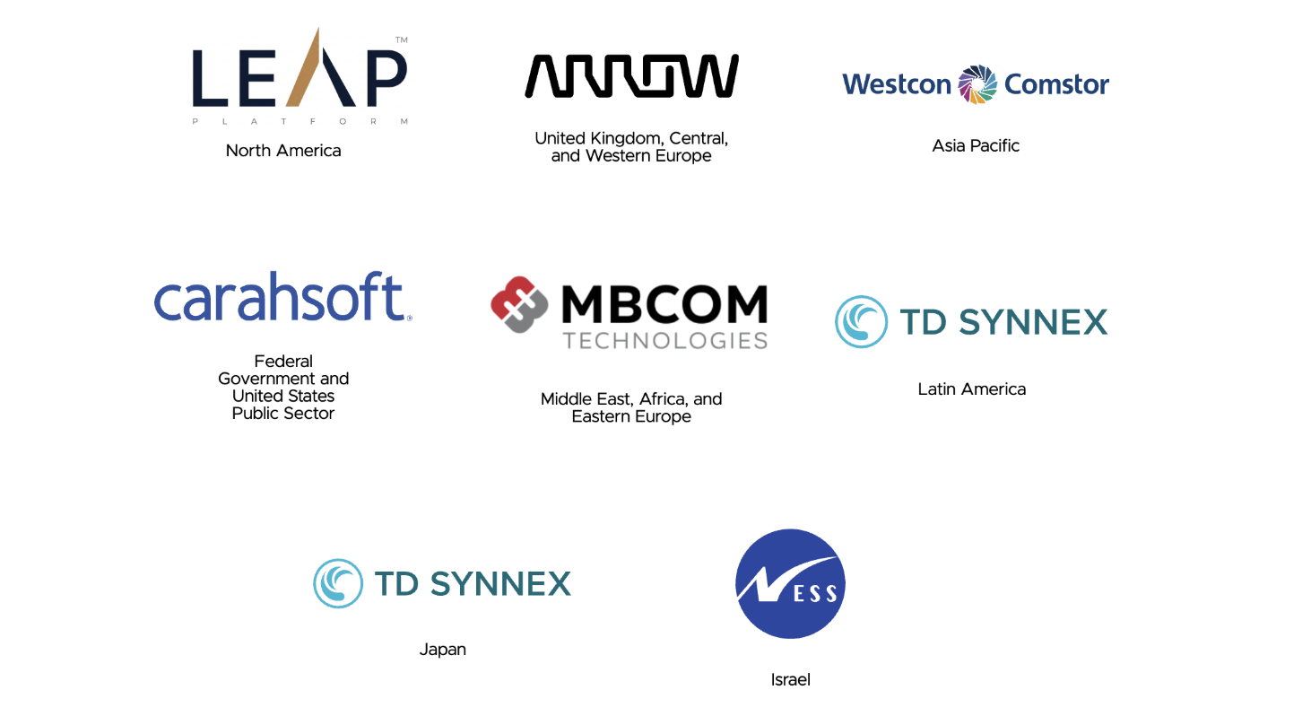 Logos of various companies which are catalyst partners of Broadcom Enterprise Security Group.