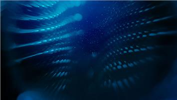 Artistic image of blue fiber waves